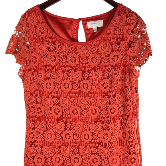 Anthropologie Moulinette Soeurs Horkelia Dress Sz 12 Lace Orange Violet Harmon - Picture 2 of 5
